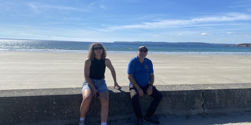 On the beach with Andrew and Lydia